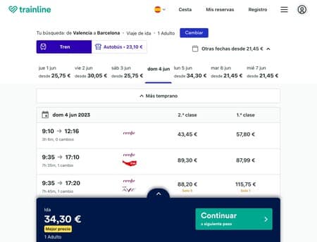 Mejores plataformas para encontrar ofertas de billetes de tren